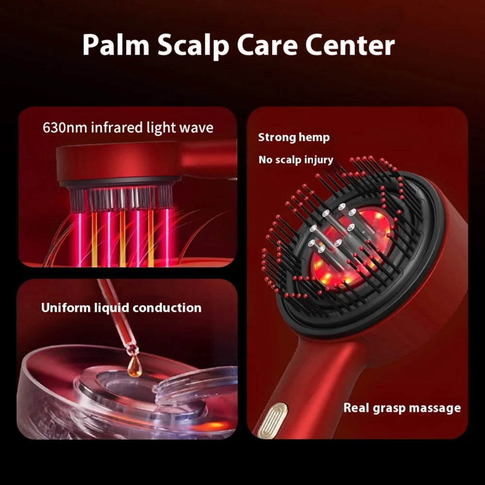 Laser Scalp Massager Comb,Red Light Therapy Hair Oil Applicator Cordless Hair Comb for Women,Abs Silicone Material