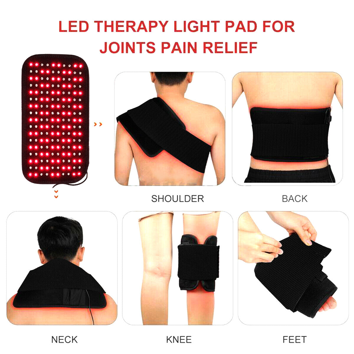 30W 660Nm Red &850Nm near Infrared Light Therapy Waist Wrap Pad Belt Pain Relief