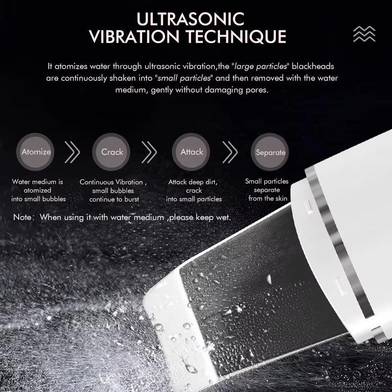 Ultrasonic Skin Scrubber Electric Facial Cleansing Pore Deep Cleanser Acne Blackhead Remover Peeling Shovel Beauty Machine