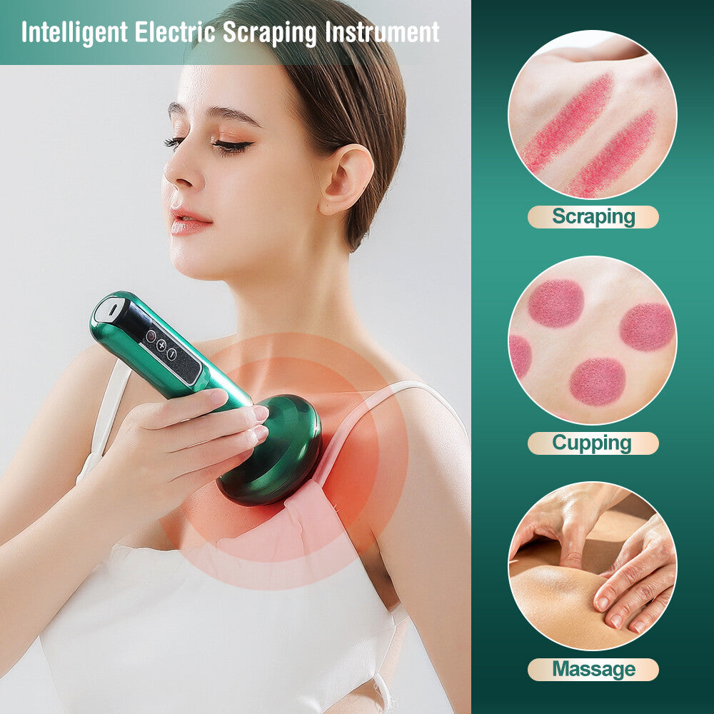 Electric Vacuum Cupping Therapy Scraping Massager Neck Back Body Guasha Machine