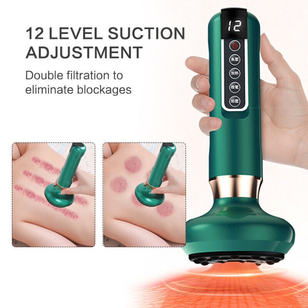 Electric Vacuum Cupping Therapy Scraping Massager Neck Back Body Guasha Machine