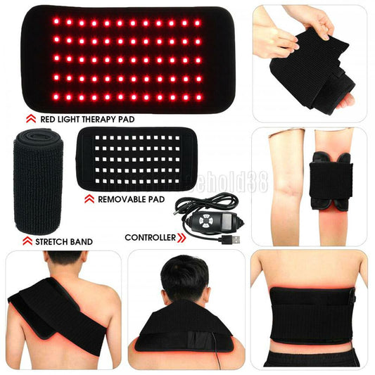 30W 660Nm Red &850Nm near Infrared Light Therapy Waist Wrap Pad Belt Pain Relief