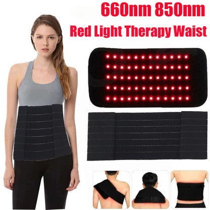 30W 660Nm Red &850Nm near Infrared Light Therapy Waist Wrap Pad Belt Pain Relief