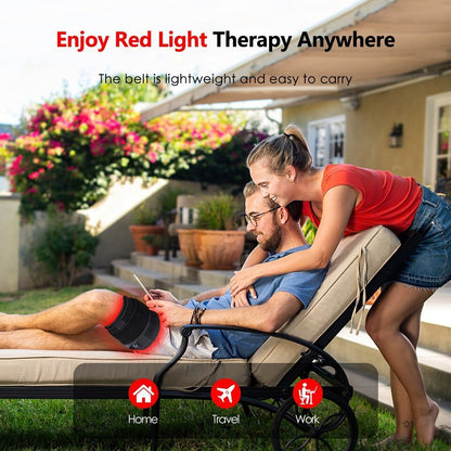 30W 660Nm Red &850Nm near Infrared Light Therapy Waist Wrap Pad Belt Pain Relief